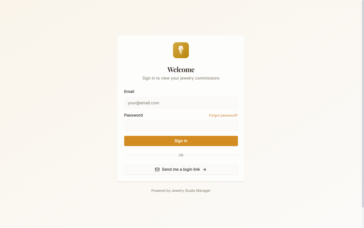 Client portal showing commission progress and approvals